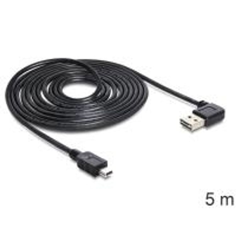 Tootefoto - DeLOCK 5m USB 2.0 A - miniUSB m/m USB-kaabel USB A Mini-USB A Must