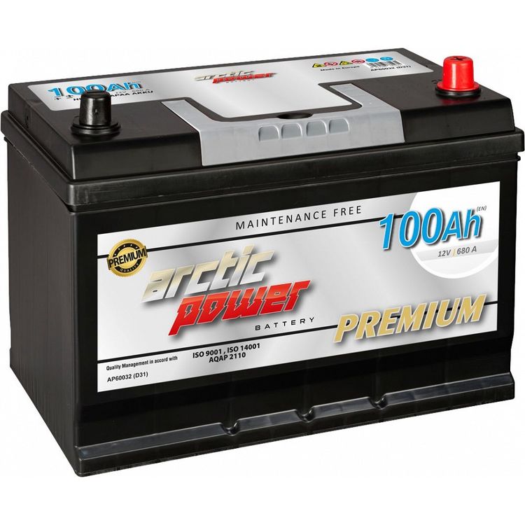 Tootefoto - Arctic Power Premium Aku Smf 100Ah 303X175X200/220 680A (En) -/+ (Carrier)