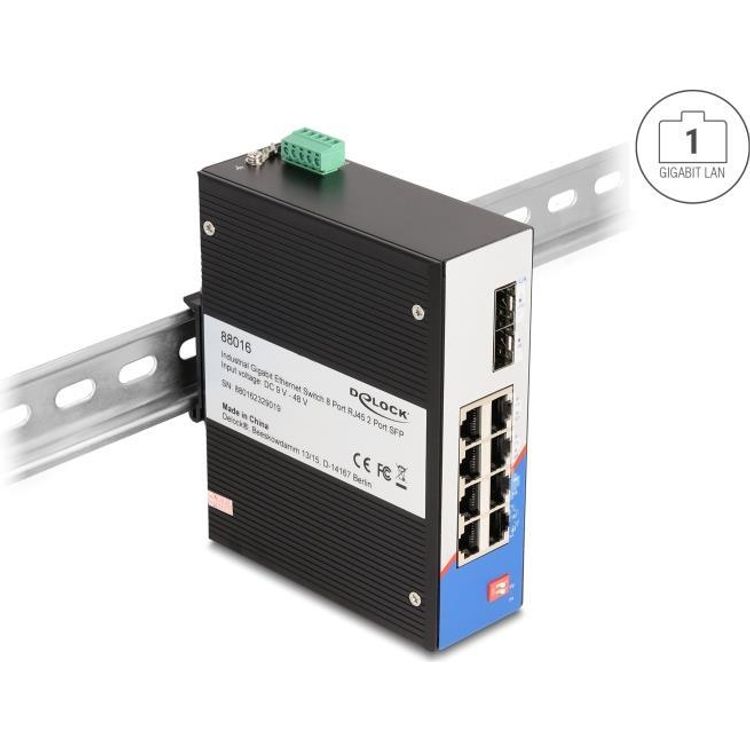 Tootefoto - DeLOCK 88016 Netzwerk-Switch Unmanaged Gigabit Ethernet (10/100/1000) Schwarz (88016)