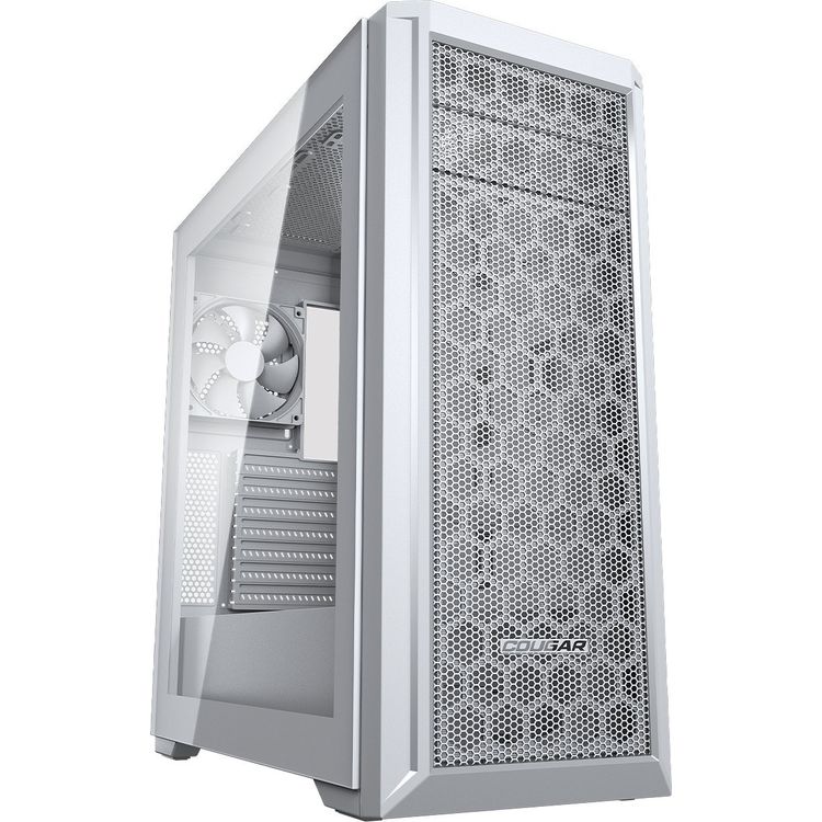 Tootefoto - COUGAR | MX330-G Pro White | PC Case | Mid Tower / Mesh Front Panel / 1 x 120mm Fan / TG Left Panel