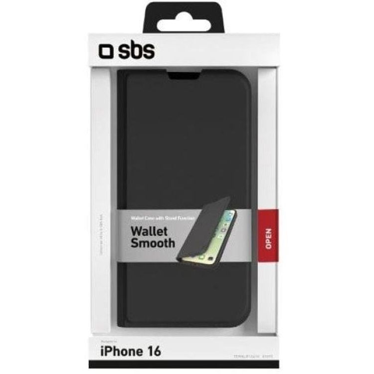 Tootefoto - SBS Wallet Stand Case in PU f r iPhone 16 black (TEWALIP1661K)