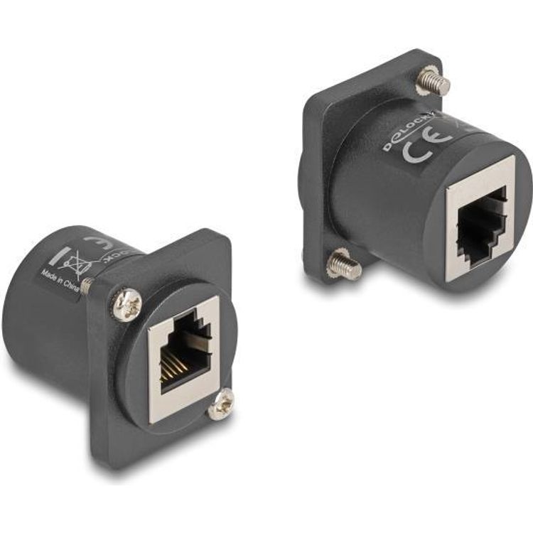 Tootefoto - Delock D-Typ Modul RJ12 Buchse zu Buchse mit Schrauben schwarz (88107)