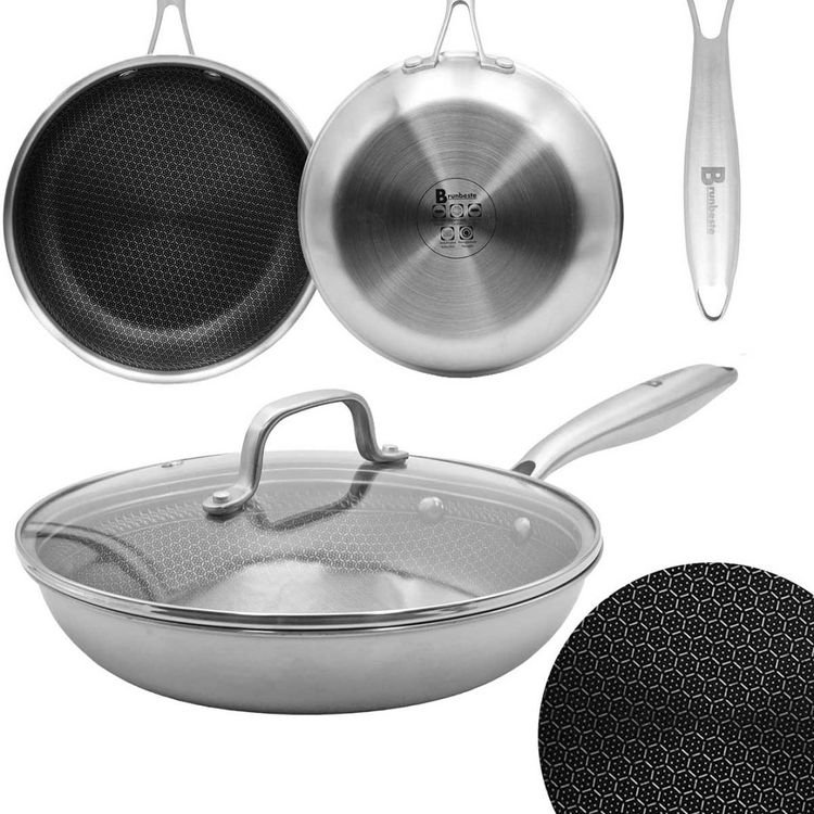 Tootefoto - Brunbeste pann Terasest pann kaanega induktsioon NON-STICK k rgstruktuuriga 30cm BRUNBESTE BB-5557