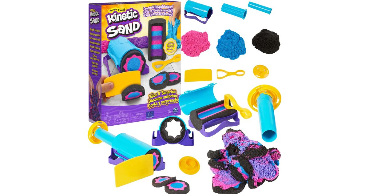 Kinetic Sand Slice N' Surprise Set with 13.5oz of Black, Pink and Blue Play  Sand and 7 Tools, Sensory Toys - Crafting and painting - Learning  accessories - Children's and baby accessories - MT Shop