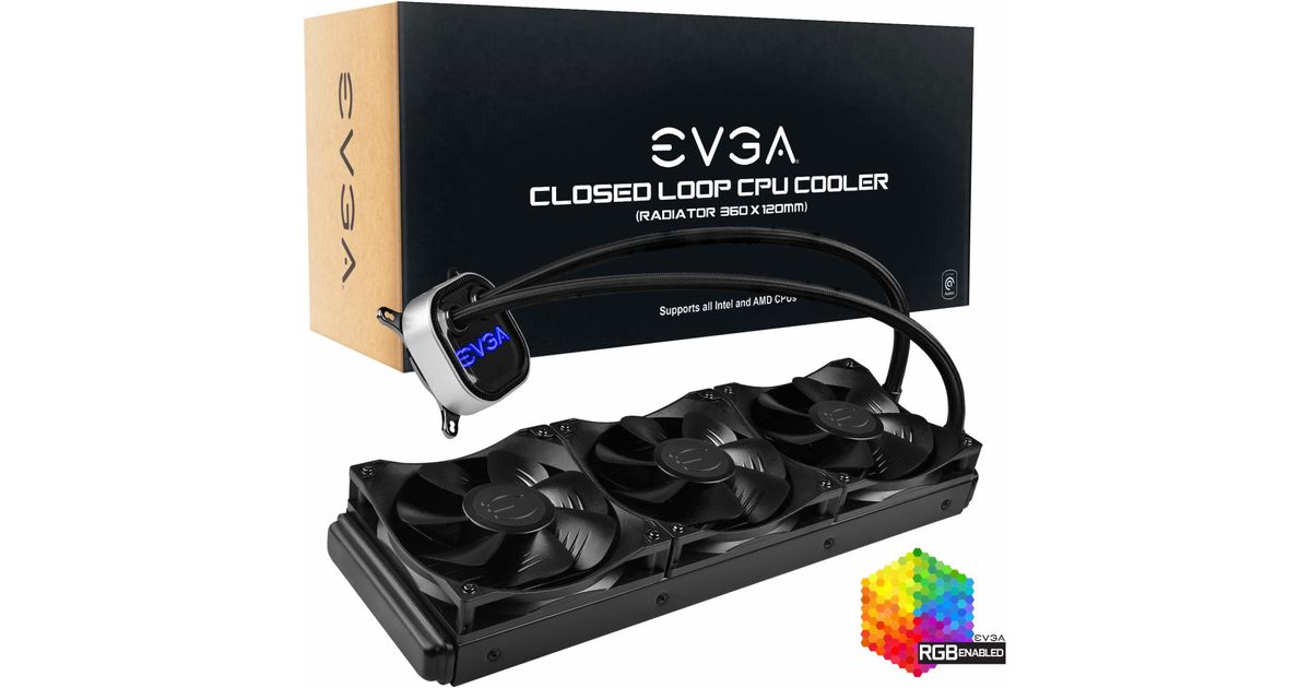 EVGA CLC 360 Liquid Water CPU Cooler RGB LED Cooling (400HCL36V1