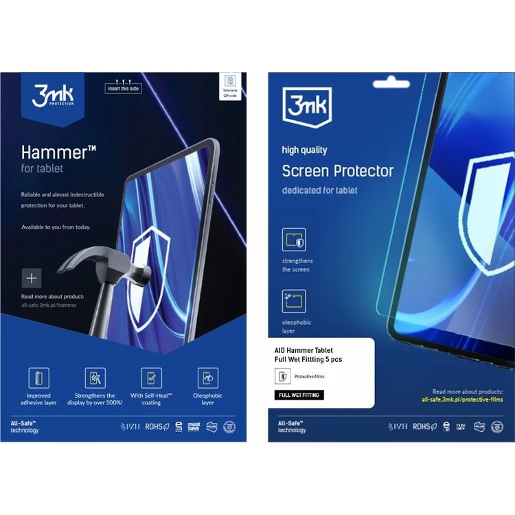 Tootefoto - 3MK 3mk All-Safe AIO fooliumist Hammer Full Wet Fitting Tablet, 5 tk
