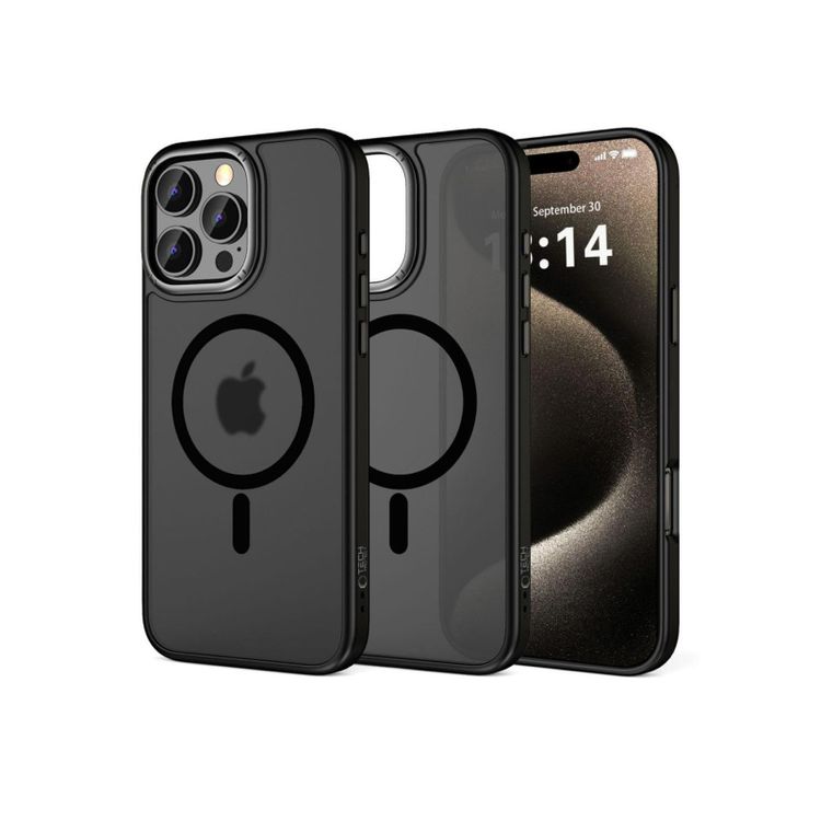 Tootefoto - Tech-Protect Magedge Magsafe for iPhone 16 Pro Max Matte Black/Gunmetal