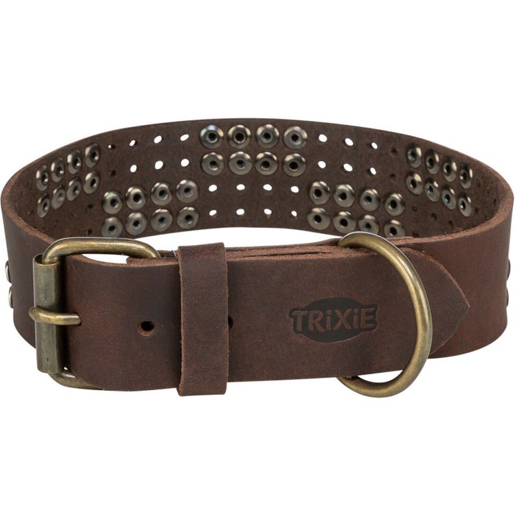 Tootefoto - Rustic Rivet, koera kaelarihm, paks nahk, tumepruun, XL: 55-65 cm/40 mm