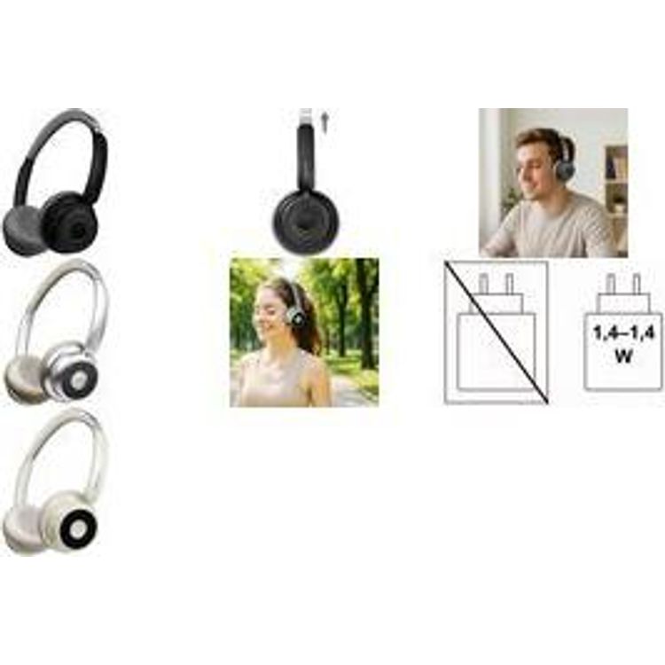 Tootefoto - LogiLink BT0072 Over Ear Kopfh rer Bluetooth Schwarz (BT0072)