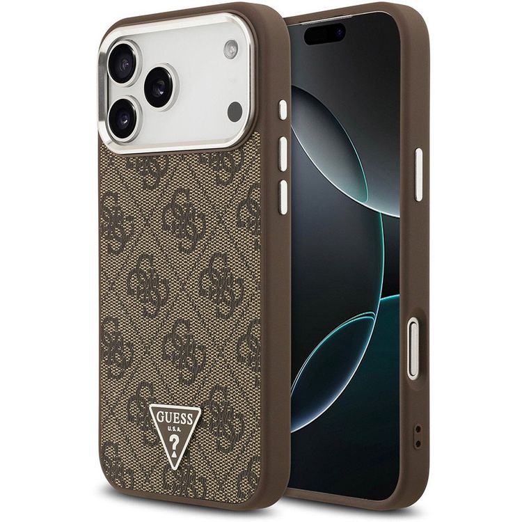 Tootefoto - Case Guess 4G Triangle Logo MagSafe for iPhone 17 Pro Max brown