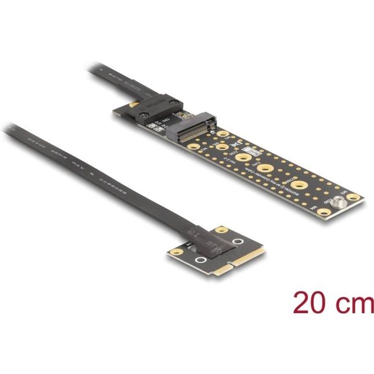Tootefoto - Delock Adapter Mini PCIe Stecker zu M.2 Key M Buchse mit Kabel 20 cm (81501)