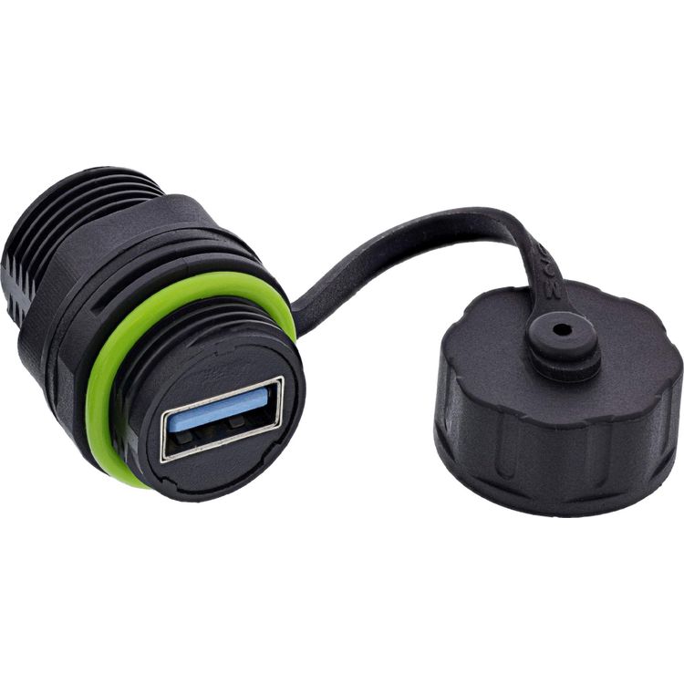 Tootefoto - InLine USB-A-Kabelkupplung mini IP68 geschirmt 2x USB-A Buchse (69927R)
