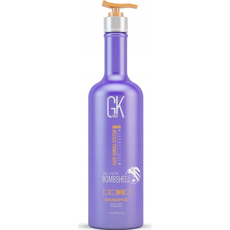 Tootefoto - GK HAIR (Global Keratin) Global Keratin, Silver Bombshell, Juukse ampoon, Kollaste toonide neutraliseerimiseks, 710 ml Naistele