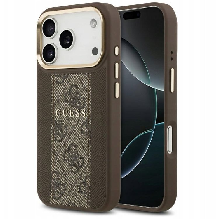 Tootefoto - Case Guess 4G Stripe MagSafe for iPhone 17 Pro brown
