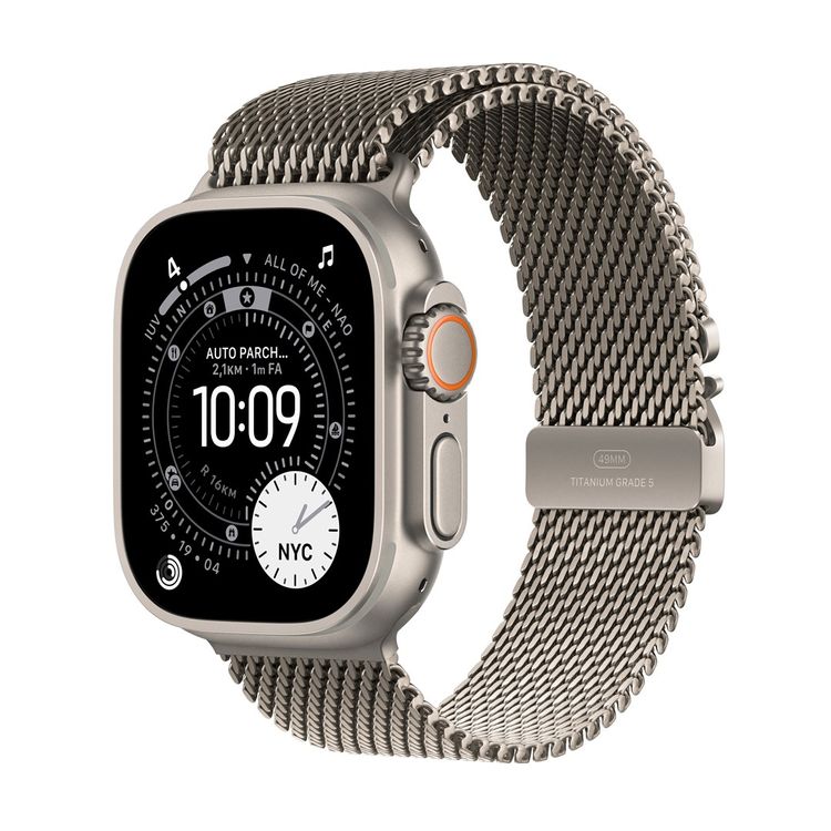 Tootefoto - Apple Watch Ultra 3 Titanium Cellular 49mm Natur (Milanaise Titan natur) Large