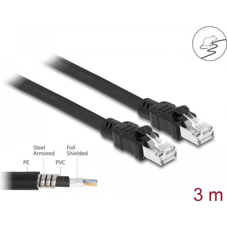 Tootefoto - DeLOCK 80115 v rgukaabel Must 3 m Cat6a F/UTP (FTP)