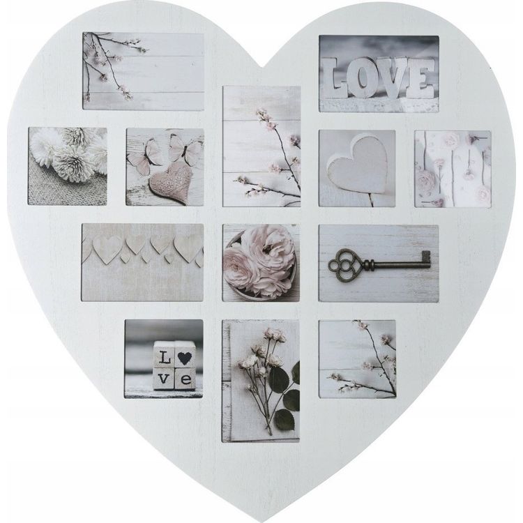 Tootefoto - Atmosphera frame Wooden HEART photo frame, photo frames, multirama, white color