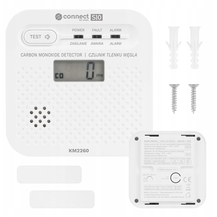 Tootefoto - Vingugaasi- ja vingugaasiandur Kruger&Matz Connect S10 Tuya PN-EN50921