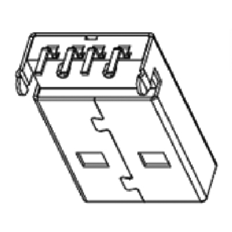 Tootefoto - Universal Serial Bus Plug Mol Micro Solutions Right-Angled 480370001 Molex Content: 1 Pc(S)