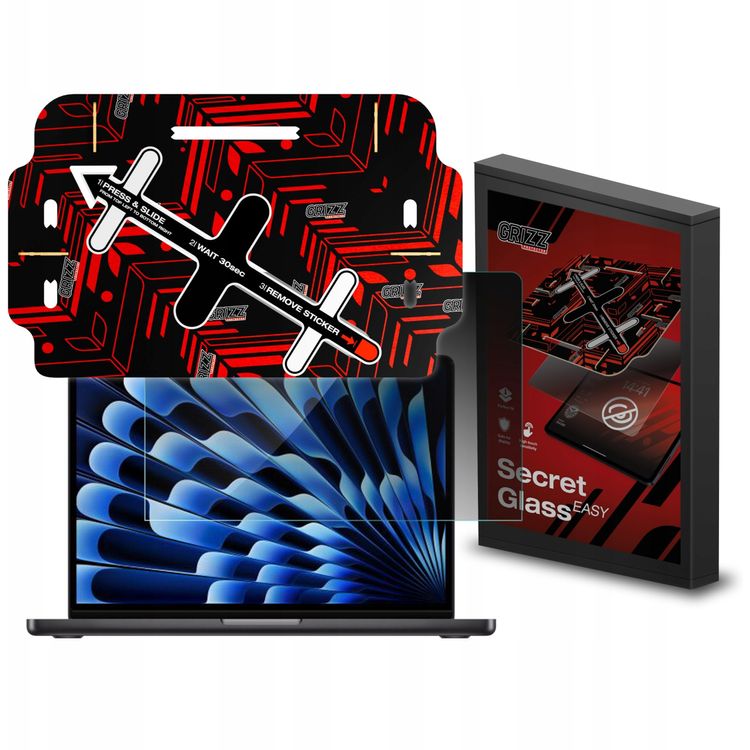 Tootefoto - Grizz Glassi filter Grizz Glass Secret Glass Easy privaatsusklaas Apple MacBook Air 13 (M2/M3/M4) jaoks