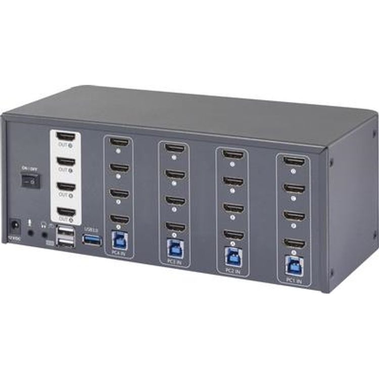 Tootefoto - SpeaKa Professional 4 Port HDMI Multi Display KVM Switch 4x4 KVM-Konsole 3840 x 2160 (SP-13389140)