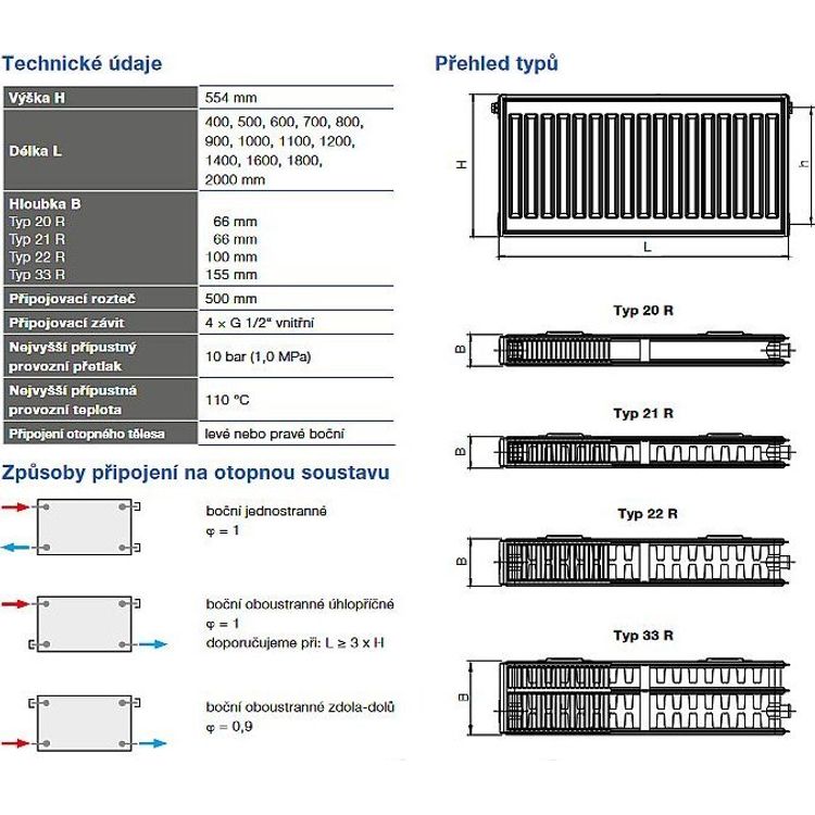Tootefoto - RADIATOR KLASIK-R 22 550X1200 MM