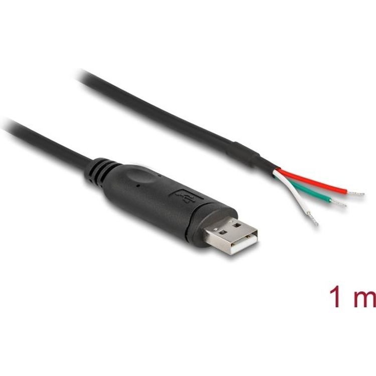 Tootefoto - DeLOCK Adapterkabel USB 2.0 Typ-A zu seriell RS-485 3 x offene Kabelenden 1 m USB Kabel (63508)