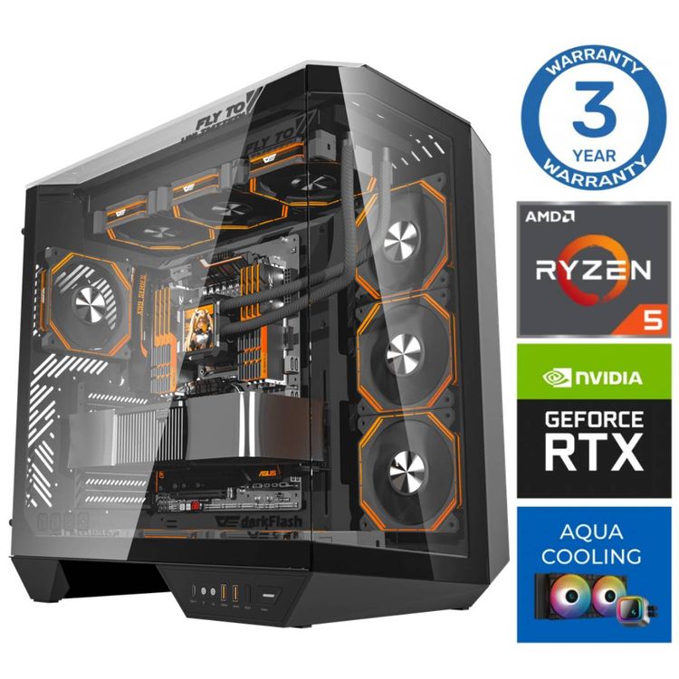 Tootefoto - INTOP AQUA Ryzen 5 7600X 32GB DDR5 1TB SSD M.2 NVME+4TB RTX5070 12GB no-OS