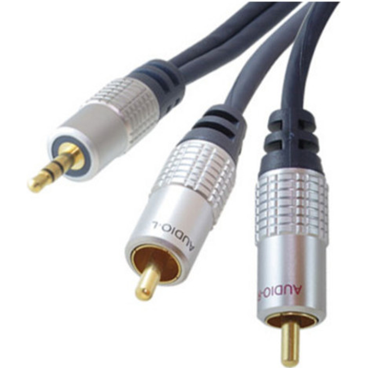 Tootefoto - shiverpeaks sp-PROFESSIONAL audiokaabel 5 m 3.5mm 2 x RCA Sinine, Kroom