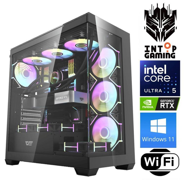 Tootefoto - INTOP Ultra 5 245KF 64GB DDR5 1TB SSD M.2 NVME+4TB RTX5060Ti 8GB WiFi WIN11Pro