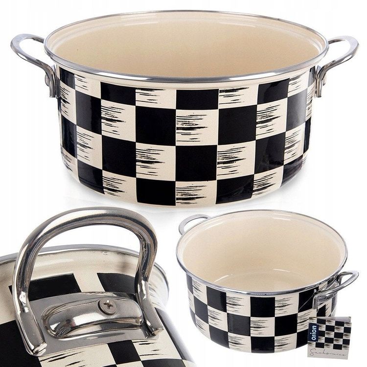 Tootefoto - Garnek emaliowany SZACHOWNICA 26 cm, 5 l