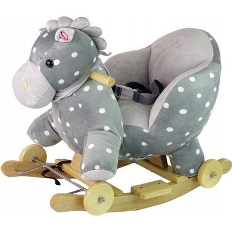 Tootefoto - LeanToysi kiikhobune 2 in 1 Ride On Blue ja Polka Dots