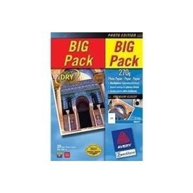 Tootefoto - Avery Zweckform Inkjet Photo Paper 2x20 Sheets tr kipaber A4 (210x297 mm) K rgl ige Valge