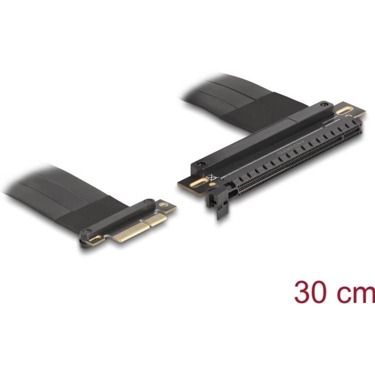 Tootefoto - Delock Riser Karte PCI Express 3.0 x4 Stecker zu x16 Slot mit Kabel 30 cm (81498)
