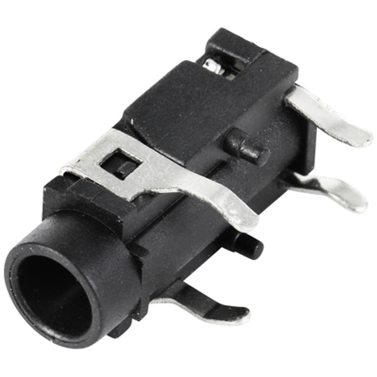 Tootefoto - Tru Components Tc-9201960 3.5 Mm Audio Jack Socket, Horizontal Mount Number Of Pins (Num): 3 Stereo Black 1 Pc(S)