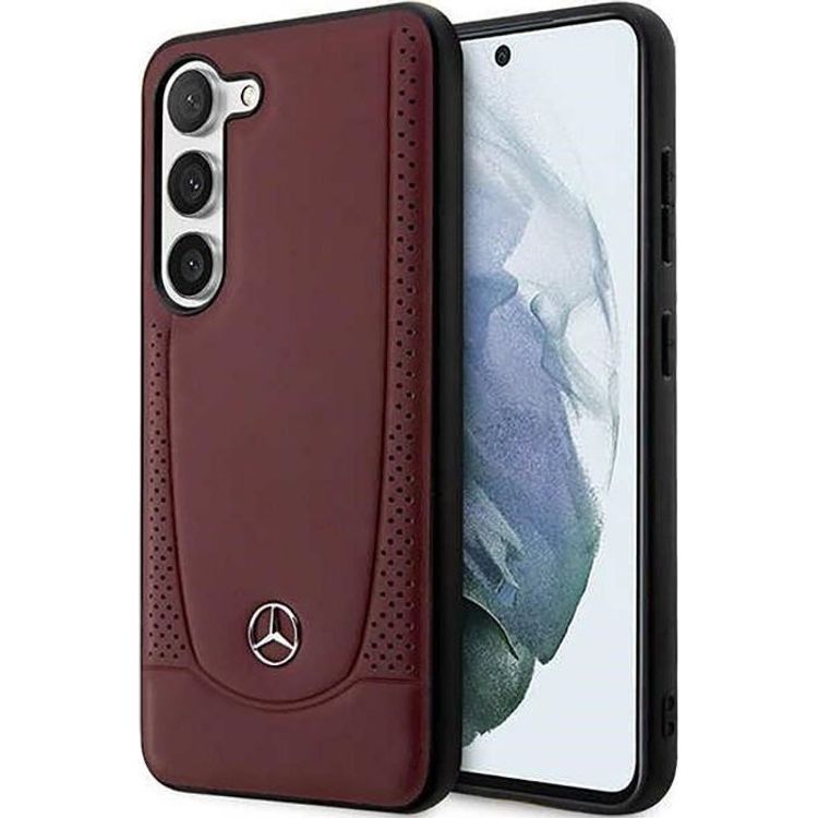 Tootefoto - Mercedes Mercedes Leather Urban Line mbris Samsung Galaxy S23+ jaoks (punane)