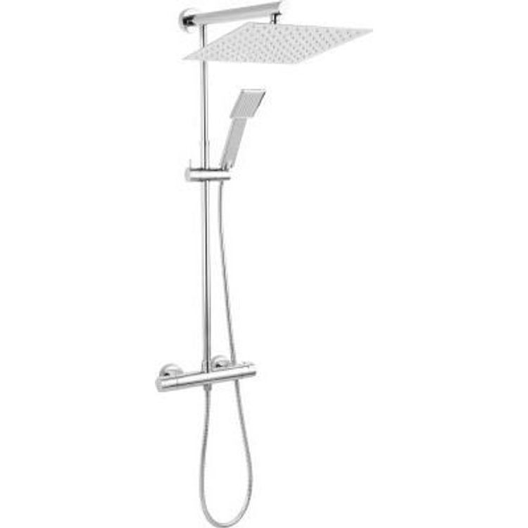 Tootefoto - Ferro NP75SQ-TRV7U TREVI SQUARE shower set RAIN WITH SHOWER AND BAT. THERMOSTAT. ALGEO // N.00.TREVI-SQ-KIT