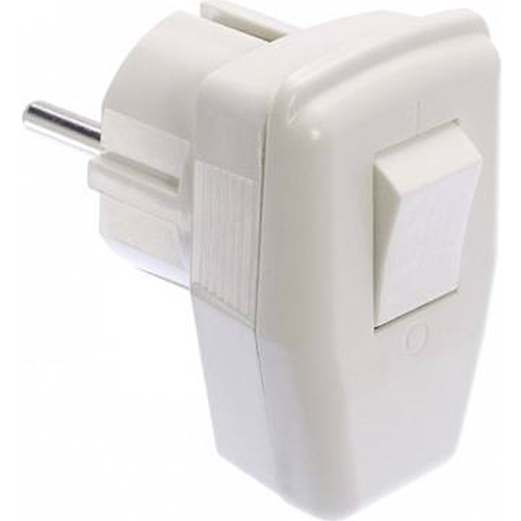 Tootefoto - as - Schwabe 45035 Schutzkontakt-Winkelstecker mit Schalter 230 V Wei IP20 (45035)