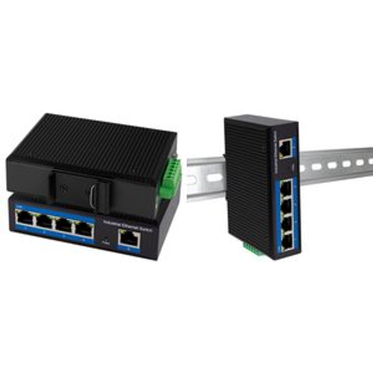 Tootefoto - LogiLink Industrial Gigabit Ethernet Switch, 5-Port 10/100/1000 Base-TX RJ45, Plug & Play, schwarzes Metallge - 1 St ck (NS202)