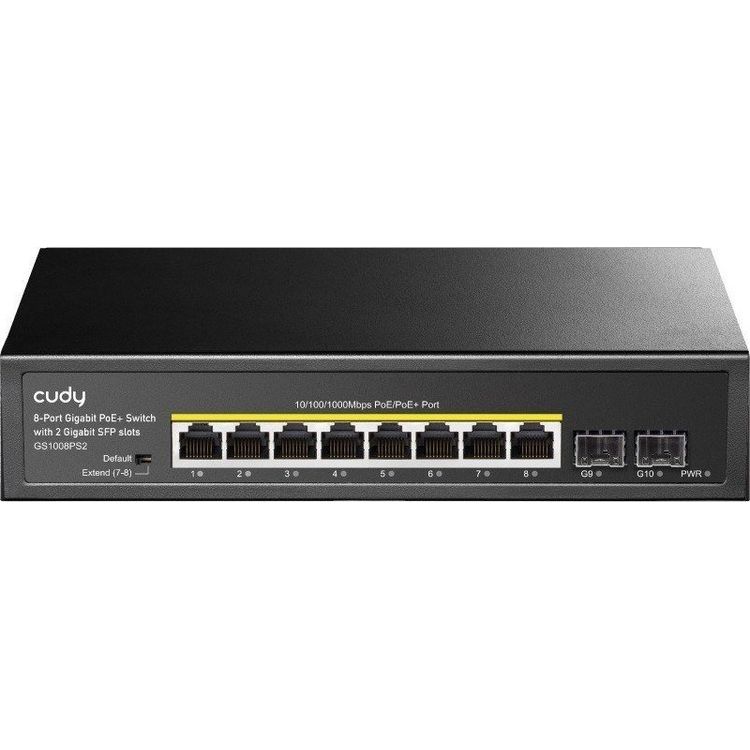 Tootefoto - Cudy GS1008PS2 v rgul liti Mittejuhitav Gigabit Ethernet (10/100/1000) Power over Ethernet tugi Must