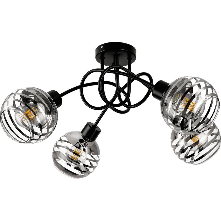 Tootefoto - Orno MILANO 4P E27 ripplamp, ripplamp, max. 4x60W, must