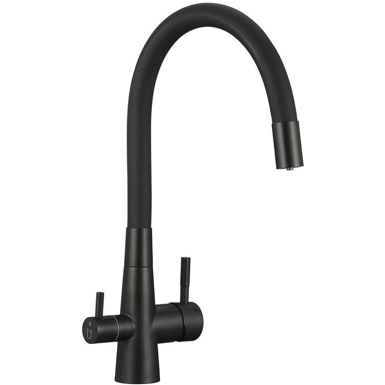 Tootefoto - LAVEO Riveco - painduva tila ja veefiltris steemiga vabalt seisev valamukraan