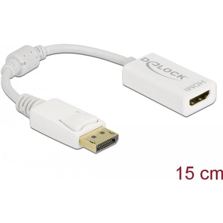 Tootefoto - DeLOCK 61015 videokaabliadapter 0,15 m DisplayPort HDMI t p A (Standard) Valge