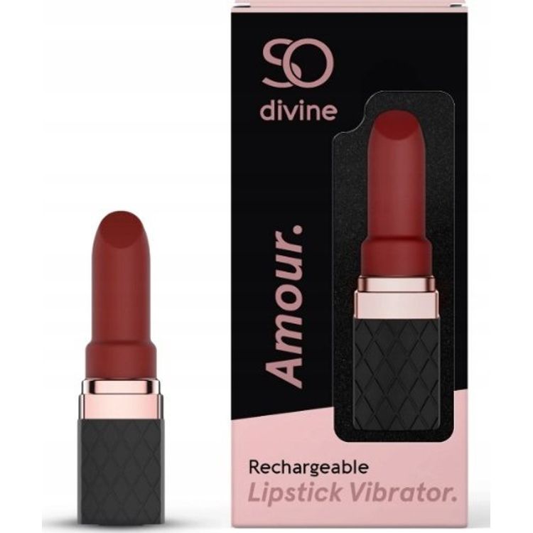 Tootefoto - SO DIVINE_Amour Lipstick Vibrator massager, vibraator mustas huulepulgas