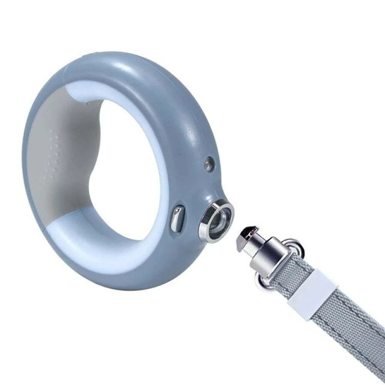 Tootefoto - POWERFUL 3-IN-1 Lanyard WITH LED LIGHT, COLORED HANDLE ILLUMINATION AND BAG DISPENSER - LUMINOUS LEASH MT7129 (GRAY)