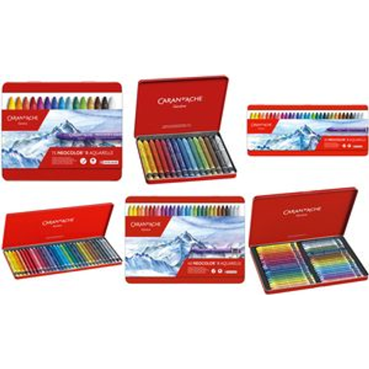 Tootefoto - Caran d-Ache NEOCOLOR II 15's Vahapastell K va Sinine, Mitmev rviline 15 tk