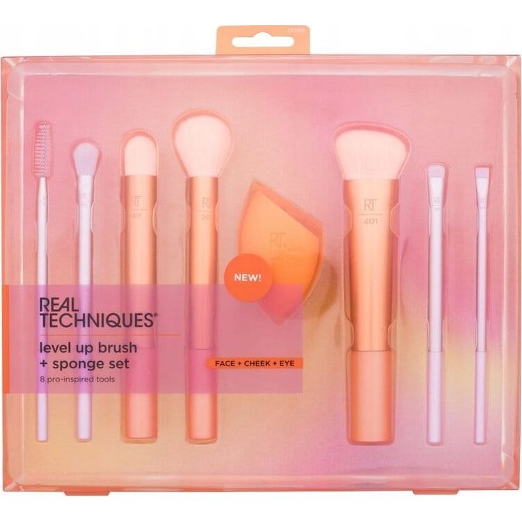 Tootefoto - REAL TECHNIQUES KOMPLEKT Level Up Brush and Sponge meigipintslite komplekt 7 tk. + meigik sn