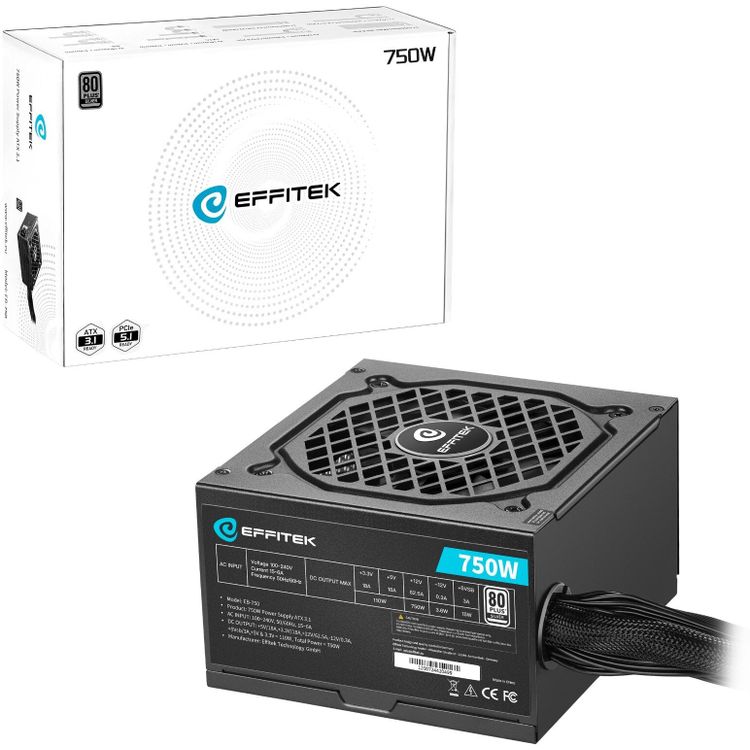 Tootefoto - EFFITEK Netzteil 750W Silver ATX 3.1, PCI 5.1