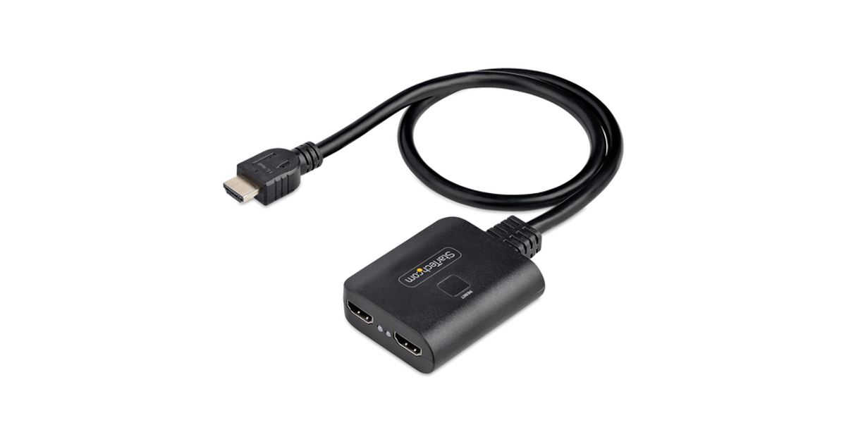 StarTech 4K HDMI 2-Port Video Splitter, Powered by USB/Power Adapter