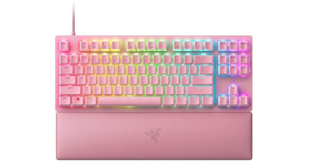 Razer Huntsman V2 - Pink devices equipment MT Tenkeyless English Input USB keyboard - QWERTY Keyboards IT Shop - 